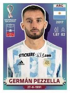 Sticker Germán Pezzella - FIFA World Cup Qatar 2022. US Edition - Panini