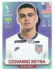 Figurina Giovanni Reyna - FIFA World Cup Qatar 2022. US Edition - Panini