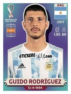 Sticker Guido Rodríguez - FIFA World Cup Qatar 2022. US Edition - Panini