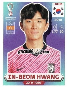 Sticker In-beom Hwang - FIFA World Cup Qatar 2022. US Edition - Panini