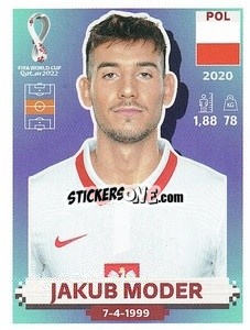 Sticker Jakub Moder - FIFA World Cup Qatar 2022. US Edition - Panini