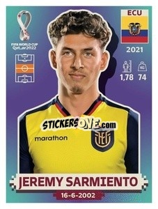 Sticker Jeremy Sarmiento - FIFA World Cup Qatar 2022. US Edition - Panini