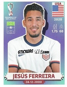 Figurina Jesús Ferreira - FIFA World Cup Qatar 2022. US Edition - Panini