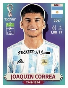 Figurina Joaquín Correa - FIFA World Cup Qatar 2022. US Edition - Panini
