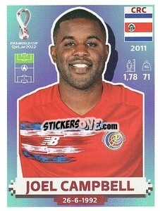 Sticker Joel Campbell - FIFA World Cup Qatar 2022. US Edition - Panini