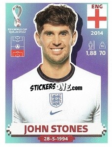 Sticker John Stones - FIFA World Cup Qatar 2022. US Edition - Panini