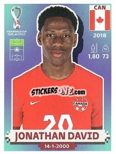 Sticker Jonathan David - FIFA World Cup Qatar 2022. US Edition - Panini
