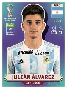 Figurina Julián Álvarez - FIFA World Cup Qatar 2022. US Edition - Panini