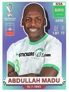 Figurina KSA11 Abdullah Madu - FIFA World Cup Qatar 2022. US Edition - Panini