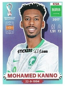 Figurina KSA16 Mohamed Kanno - FIFA World Cup Qatar 2022. US Edition - Panini