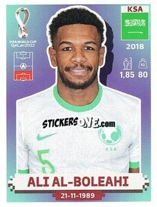 Figurina KSA6 Ali Al-Boleahi - FIFA World Cup Qatar 2022. US Edition - Panini