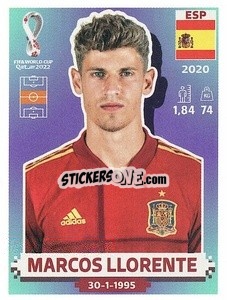 Sticker Marcos Llorente - FIFA World Cup Qatar 2022. US Edition - Panini