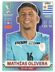 Sticker Mathías Olivera - FIFA World Cup Qatar 2022. US Edition - Panini