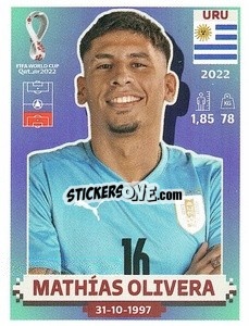 Cromo Mathías Olivera - FIFA World Cup Qatar 2022. US Edition - Panini