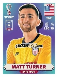 Figurina Matt Turner - FIFA World Cup Qatar 2022. US Edition - Panini