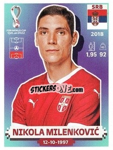 Sticker Nikola Milenković - FIFA World Cup Qatar 2022. US Edition - Panini