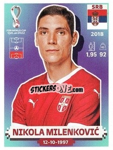 Figurina Nikola Milenković - FIFA World Cup Qatar 2022. US Edition - Panini