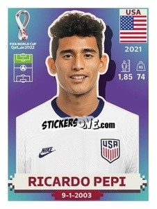 Sticker Ricardo Pepi - FIFA World Cup Qatar 2022. US Edition - Panini