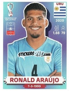 Sticker Ronald Araújo - FIFA World Cup Qatar 2022. US Edition - Panini
