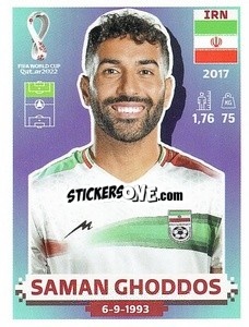 Figurina Saman Ghoddos - FIFA World Cup Qatar 2022. US Edition - Panini