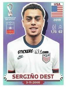 Sticker Sergiño Dest - FIFA World Cup Qatar 2022. US Edition - Panini