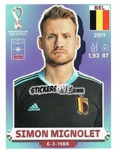 Sticker Simon Mignolet - FIFA World Cup Qatar 2022. US Edition - Panini