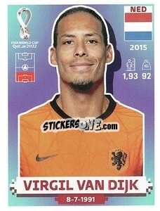 Sticker Virgil van Dijk - FIFA World Cup Qatar 2022. US Edition - Panini