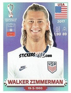 Sticker Walker Zimmerman - FIFA World Cup Qatar 2022. US Edition - Panini