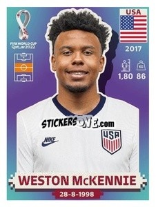 Cromo Weston McKennie - FIFA World Cup Qatar 2022. US Edition - Panini