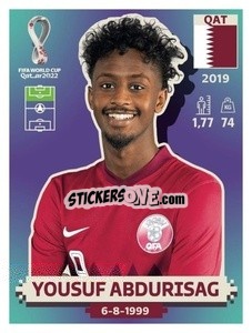 Figurina Yousuf Abdurisag - FIFA World Cup Qatar 2022. US Edition - Panini