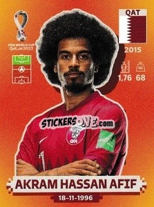 Sticker Akram Hassan Afif - FIFA World Cup Qatar 2022. International Edition - Panini