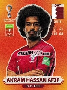 Cromo Akram Hassan Afif - FIFA World Cup Qatar 2022. International Edition - Panini