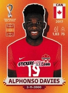 Figurina Alphonso Davies - FIFA World Cup Qatar 2022. International Edition - Panini