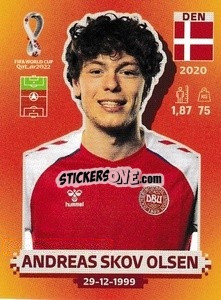 Sticker Andreas Skov Olsen - FIFA World Cup Qatar 2022. International Edition - Panini