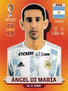 Figurina Ángel Di María - FIFA World Cup Qatar 2022. International Edition - Panini