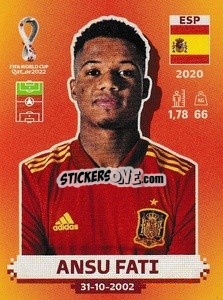 Figurina Ansu Fati - FIFA World Cup Qatar 2022. International Edition - Panini