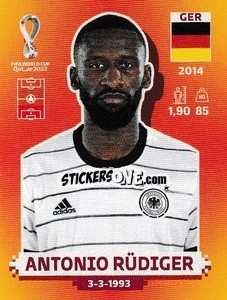 Sticker Antonio Rüdiger - FIFA World Cup Qatar 2022. International Edition - Panini
