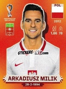 Sticker Arkadiusz Milik - FIFA World Cup Qatar 2022. International Edition - Panini
