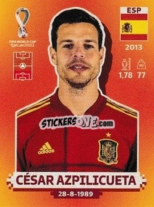 Figurina César Azpilicueta - FIFA World Cup Qatar 2022. International Edition - Panini