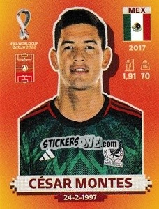 Figurina César Montes - FIFA World Cup Qatar 2022. International Edition - Panini
