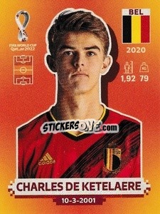 Sticker Charles De Ketelaere - FIFA World Cup Qatar 2022. International Edition - Panini