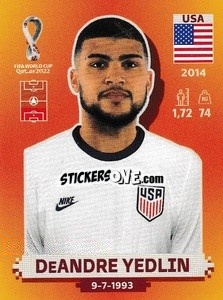 Figurina DeAndre Yedlin - FIFA World Cup Qatar 2022. International Edition - Panini