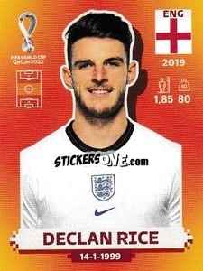 Figurina Declan Rice - FIFA World Cup Qatar 2022. International Edition - Panini