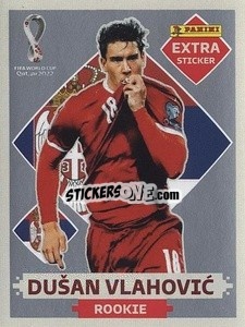 Figurina Dušan Vlahović (Serbia) - FIFA World Cup Qatar 2022. International Edition - Panini