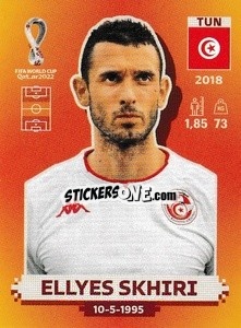 Figurina Ellyes Skhiri - FIFA World Cup Qatar 2022. International Edition - Panini