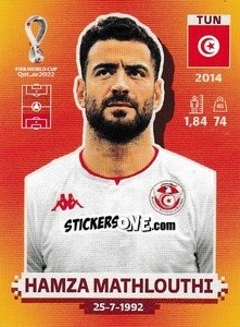 Cromo Hamza Mathlouthi - FIFA World Cup Qatar 2022. International Edition - Panini