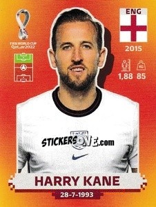 Figurina Harry Kane - FIFA World Cup Qatar 2022. International Edition - Panini