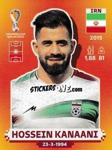 Figurina Hossein Kanaani - FIFA World Cup Qatar 2022. International Edition - Panini