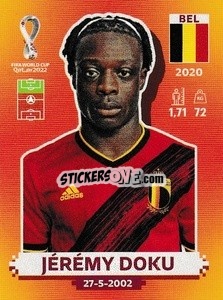 Figurina Jérémy Doku - FIFA World Cup Qatar 2022. International Edition - Panini