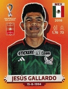 Figurina Jesús Gallardo - FIFA World Cup Qatar 2022. International Edition - Panini